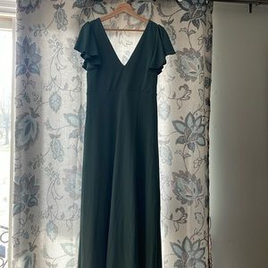 Blue green brides maid dress